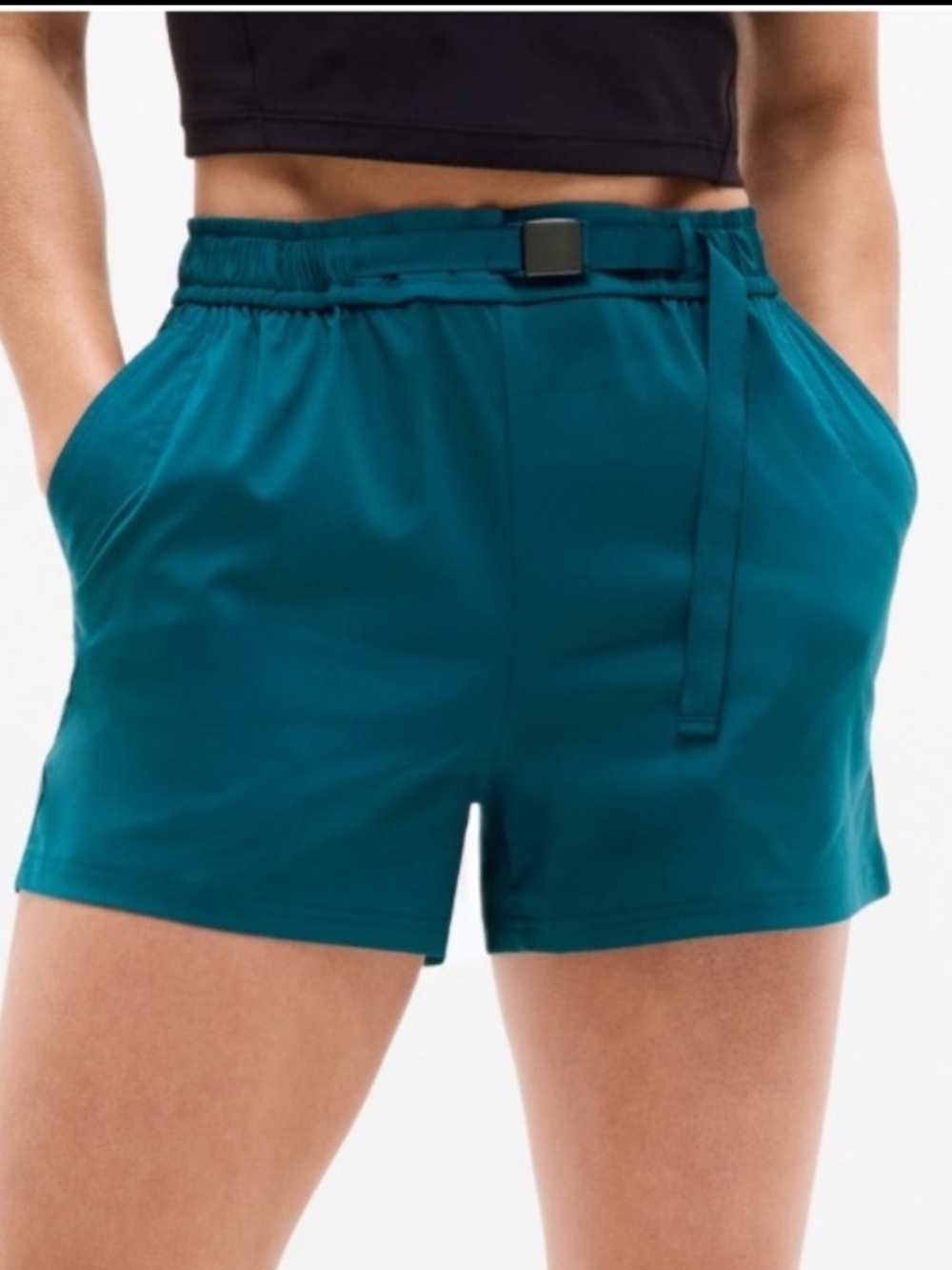 Athleta Teal High-Rise Athletic Utility Shorts